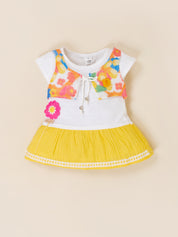Baby Girls Flower Applique Frock with Panty Set