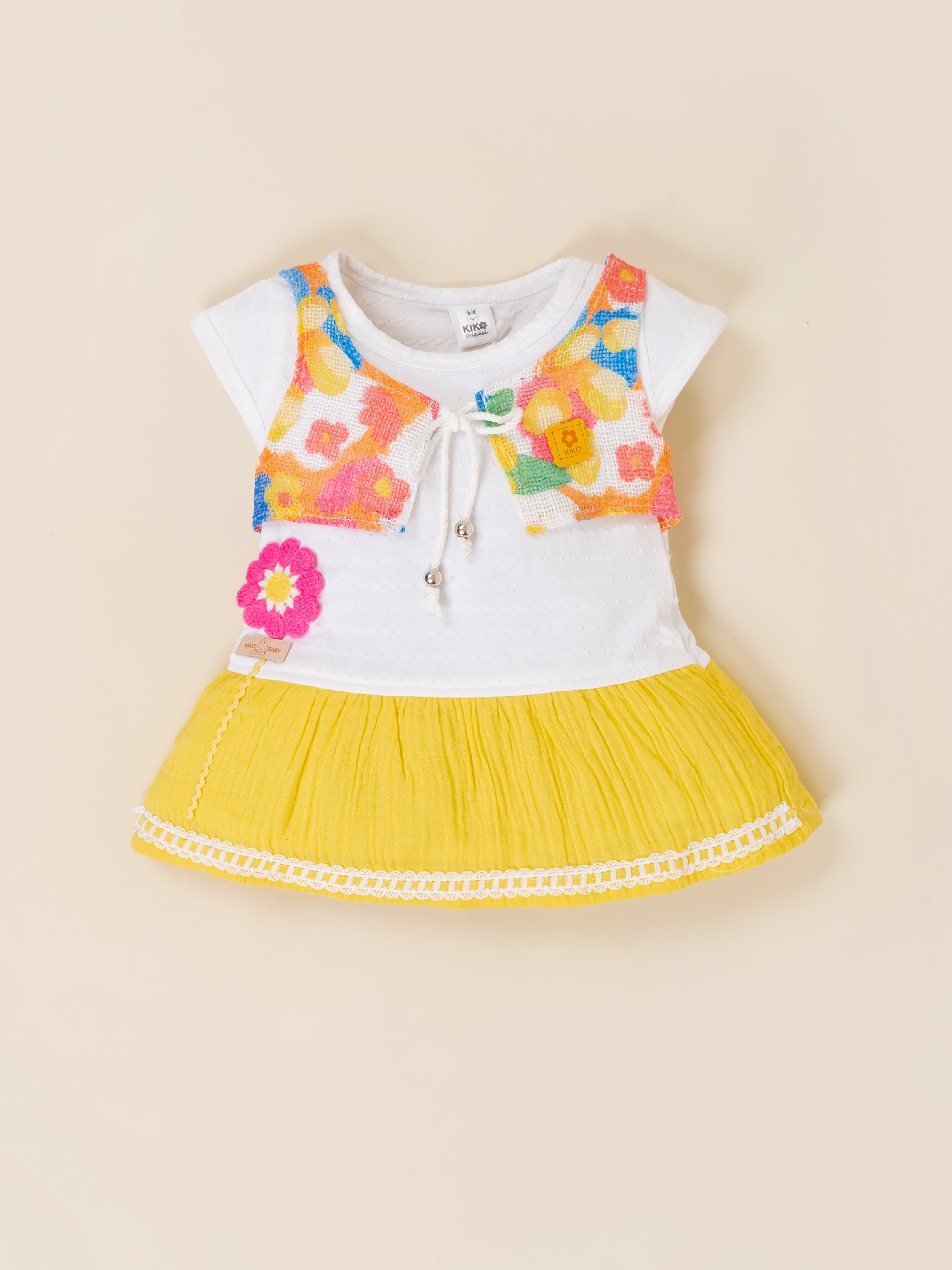 Baby Girls Flower Applique Frock with Panty Set