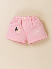 Girls Floral Crochet Top & Pink Shorts Set