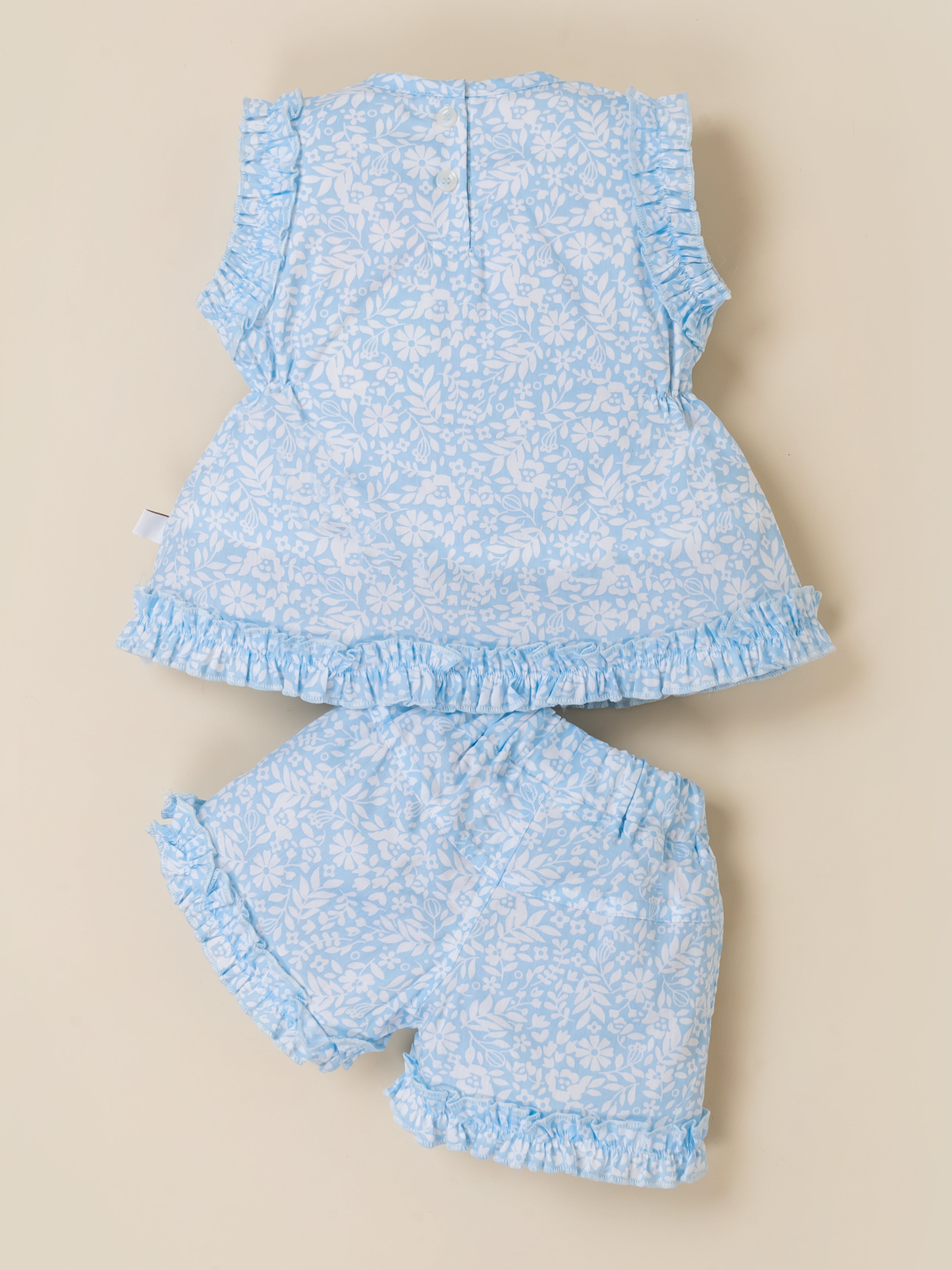 Baby Girls Floral Ruffle Top & Shorts Set