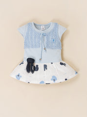 Baby Girls Crochet Style Frock with Panty Set