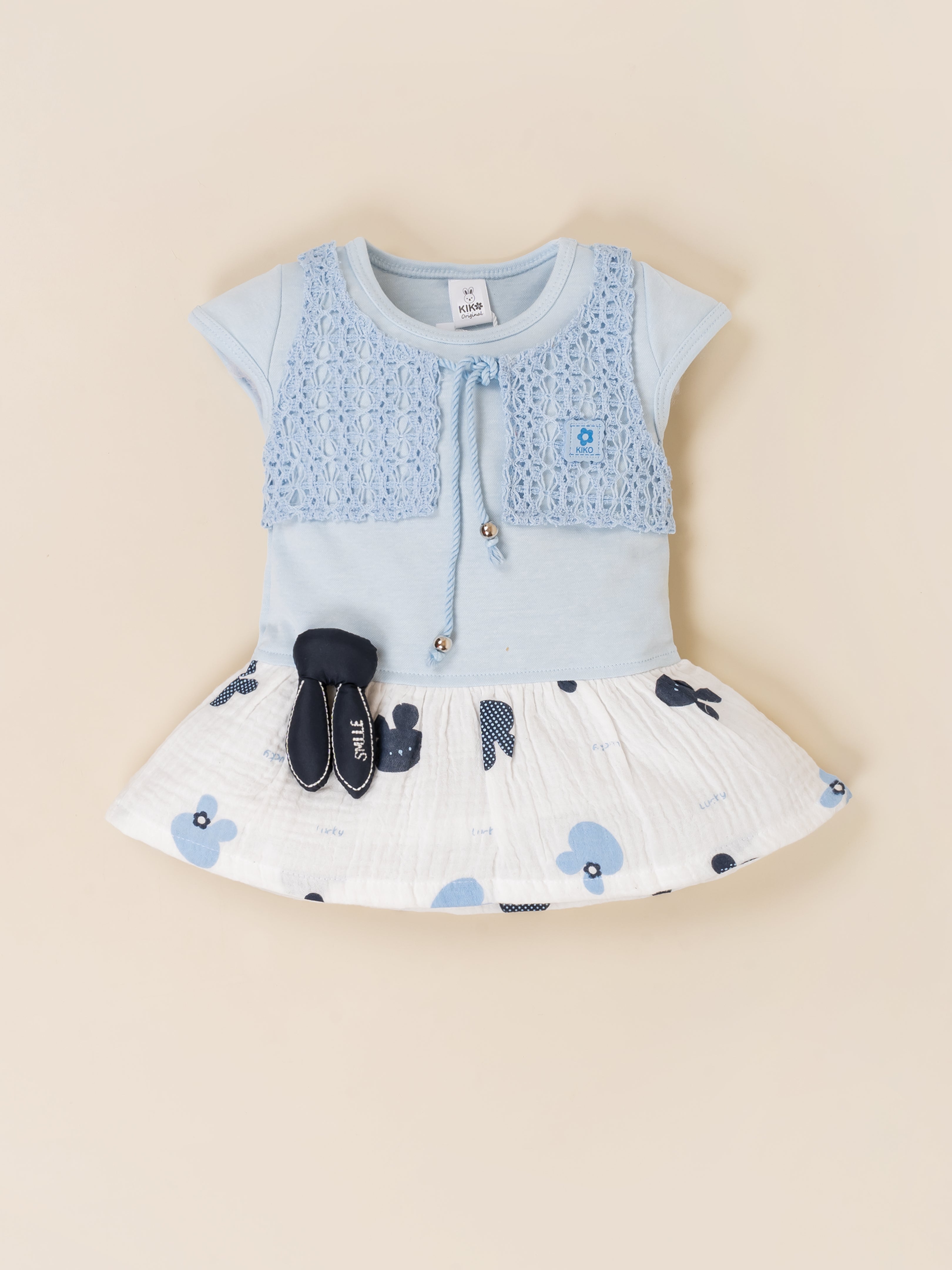Baby Girls Crochet Style Frock with Panty Set