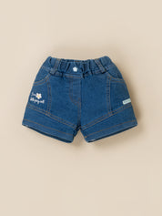 Baby Girls Shirt & Denim Shorts Outfit Set