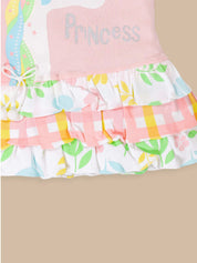 Toddler Girls Unicorn Princess Ruffle Dress – Flutter Sleeve Tiered Frock Outfit