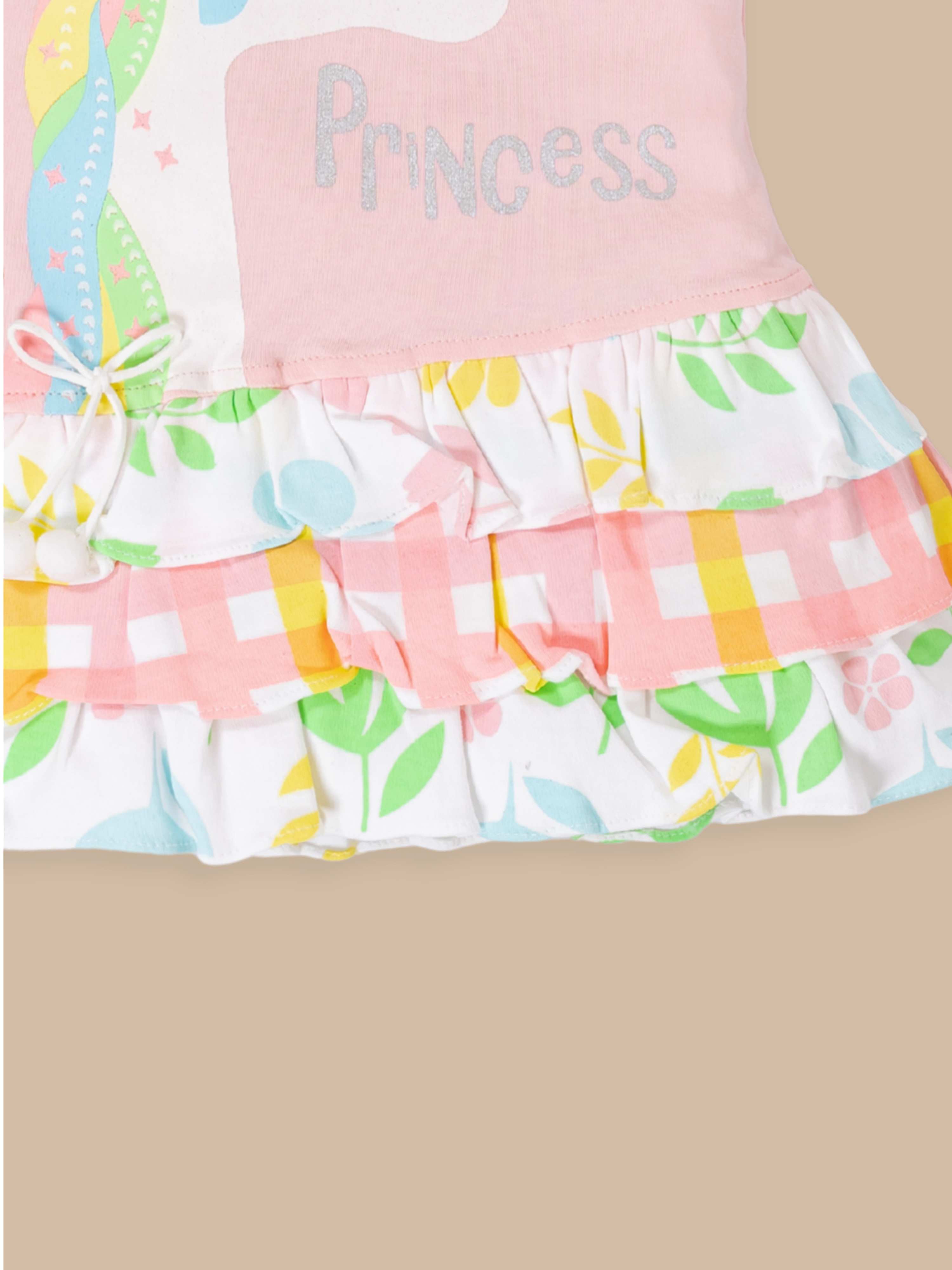 Toddler Girls Unicorn Princess Ruffle Dress – Flutter Sleeve Tiered Frock Outfit