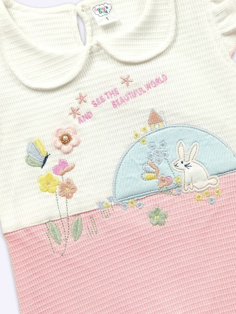 Baby's Day Infant Girls Embroidery Cotton Rompers