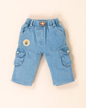 Peplum Top & Denim Cargo Pants Set