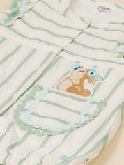 Baby Girls Striped Bunny Jumpsuit Dress
