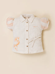 Girls Floral Embroidered Summer Co-ord Set