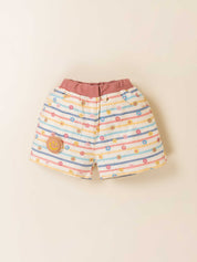 Baby Girl Cord Top & Printed Shorts Set