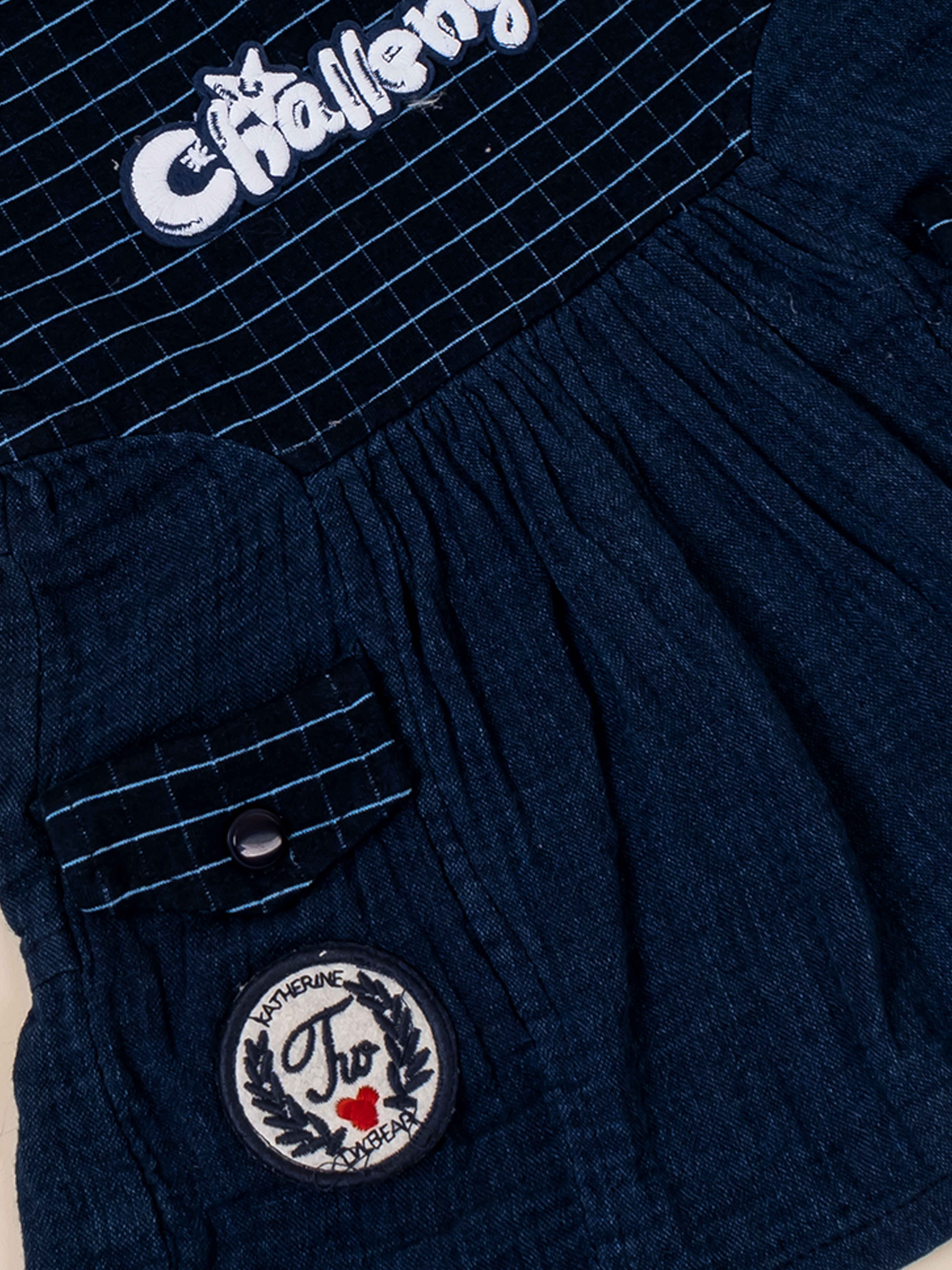 Girls' Indigo Knitted Frock with Matching Panty