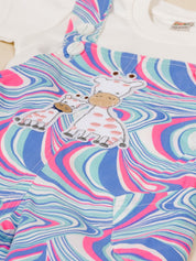 Toddler Boys’ Psychedelic Swirl Giraffe Overall Set