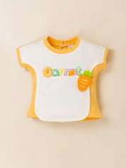 Girls Carrot Applique Top & Denim Shorts Set