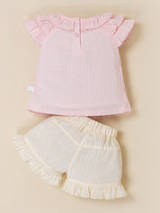 Toddler Girls Embroidered Ruffle Top and Shorts