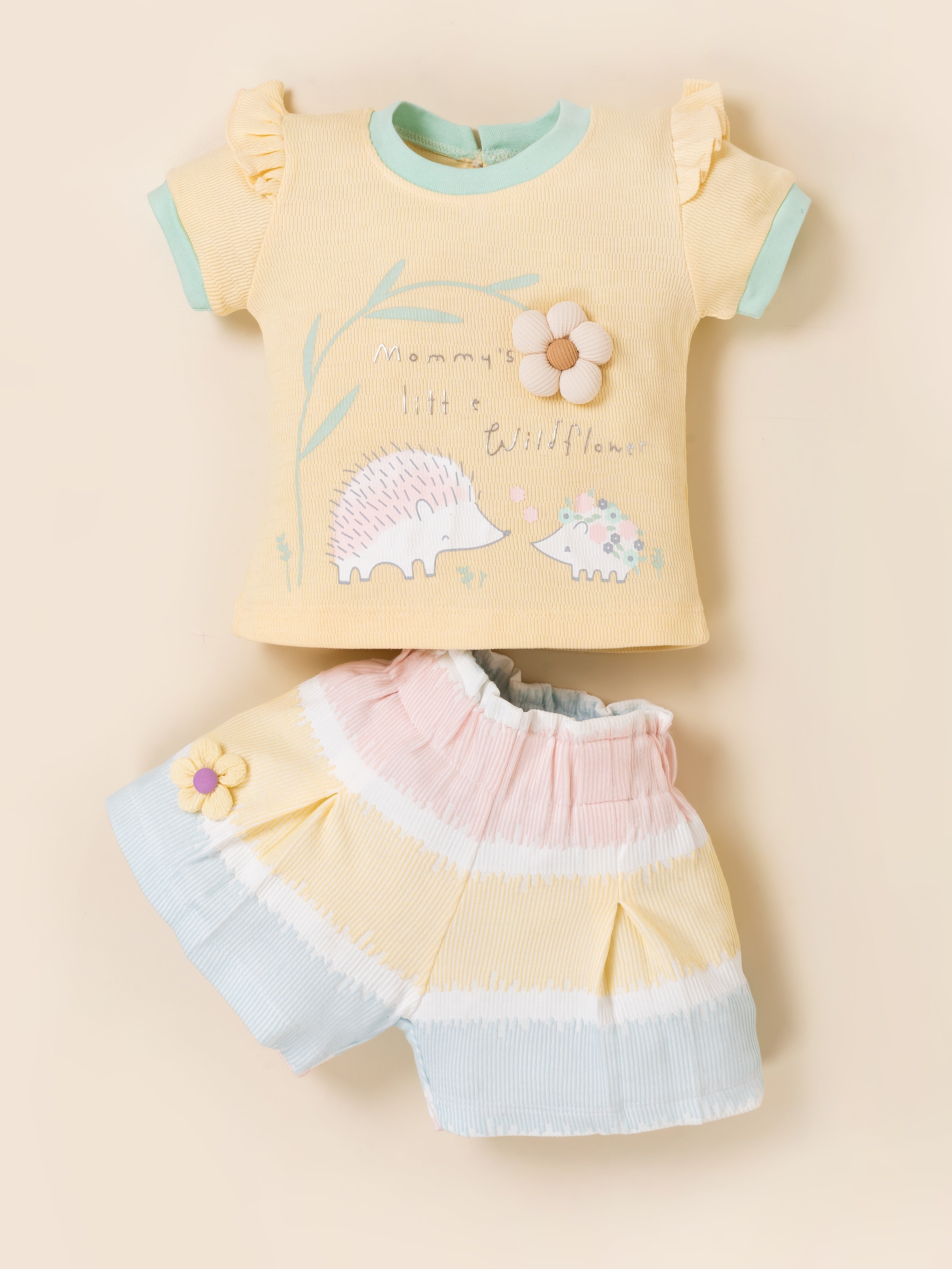 Infant Girls Cotton T-Shirt & Shorts Set