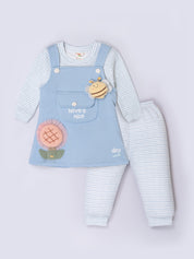 Flower Apllique Dungaree Set