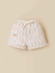Baby Girls Cotton Top and Striped Shorts Set