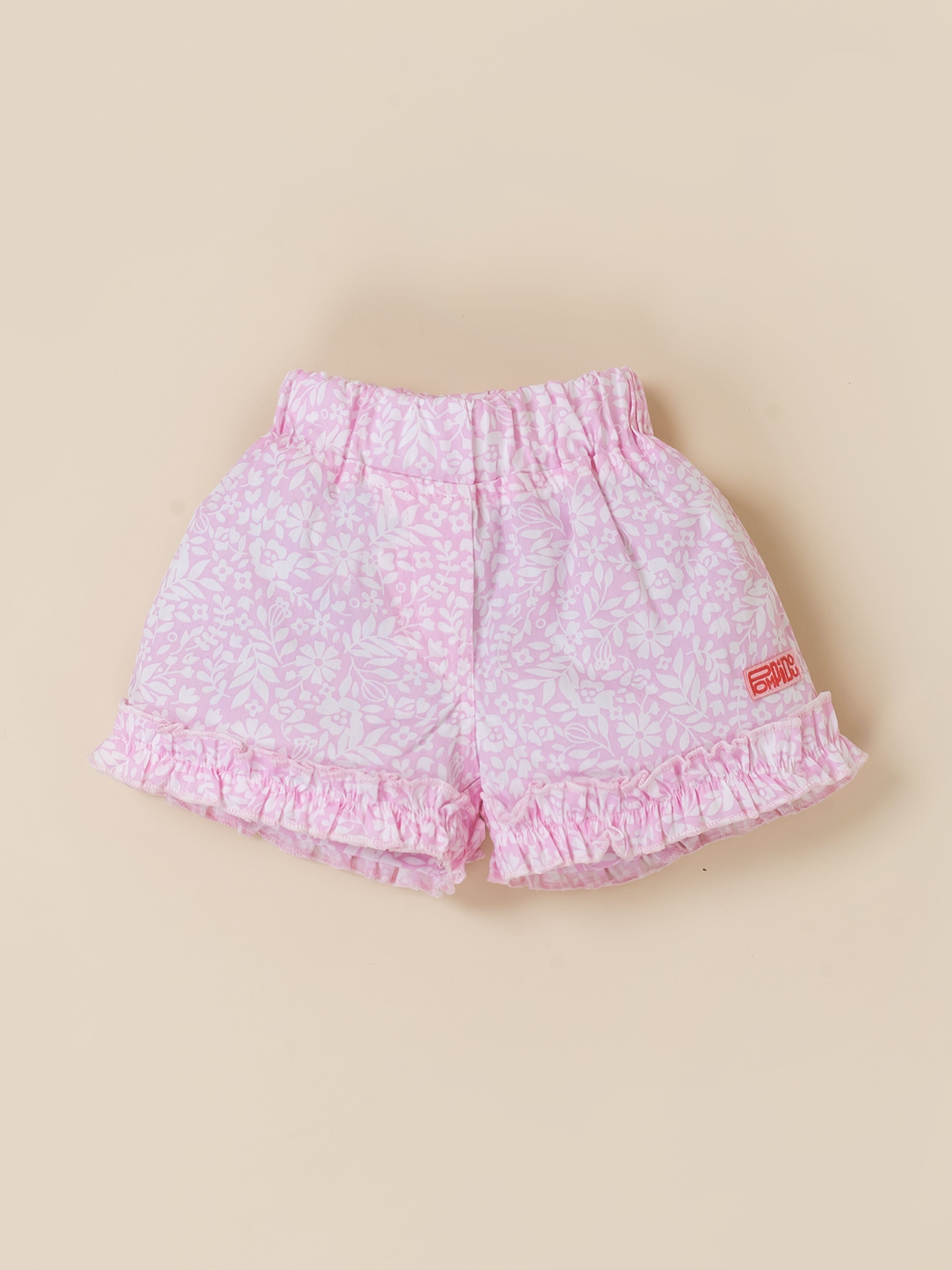 Baby Girls Floral Ruffle Top & Shorts Set