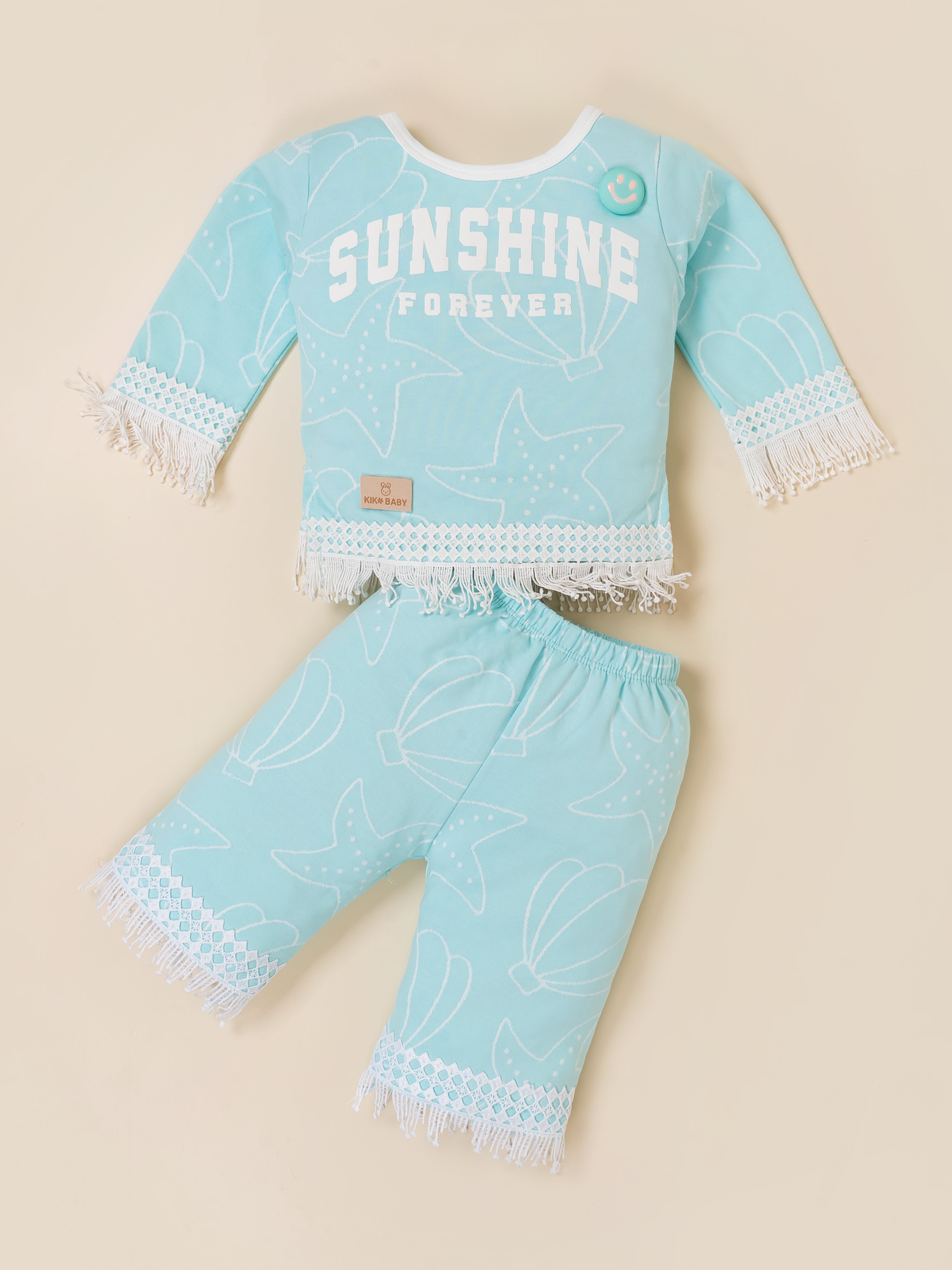 Baby Girls Graphic Printed Top and Matching Pants Set