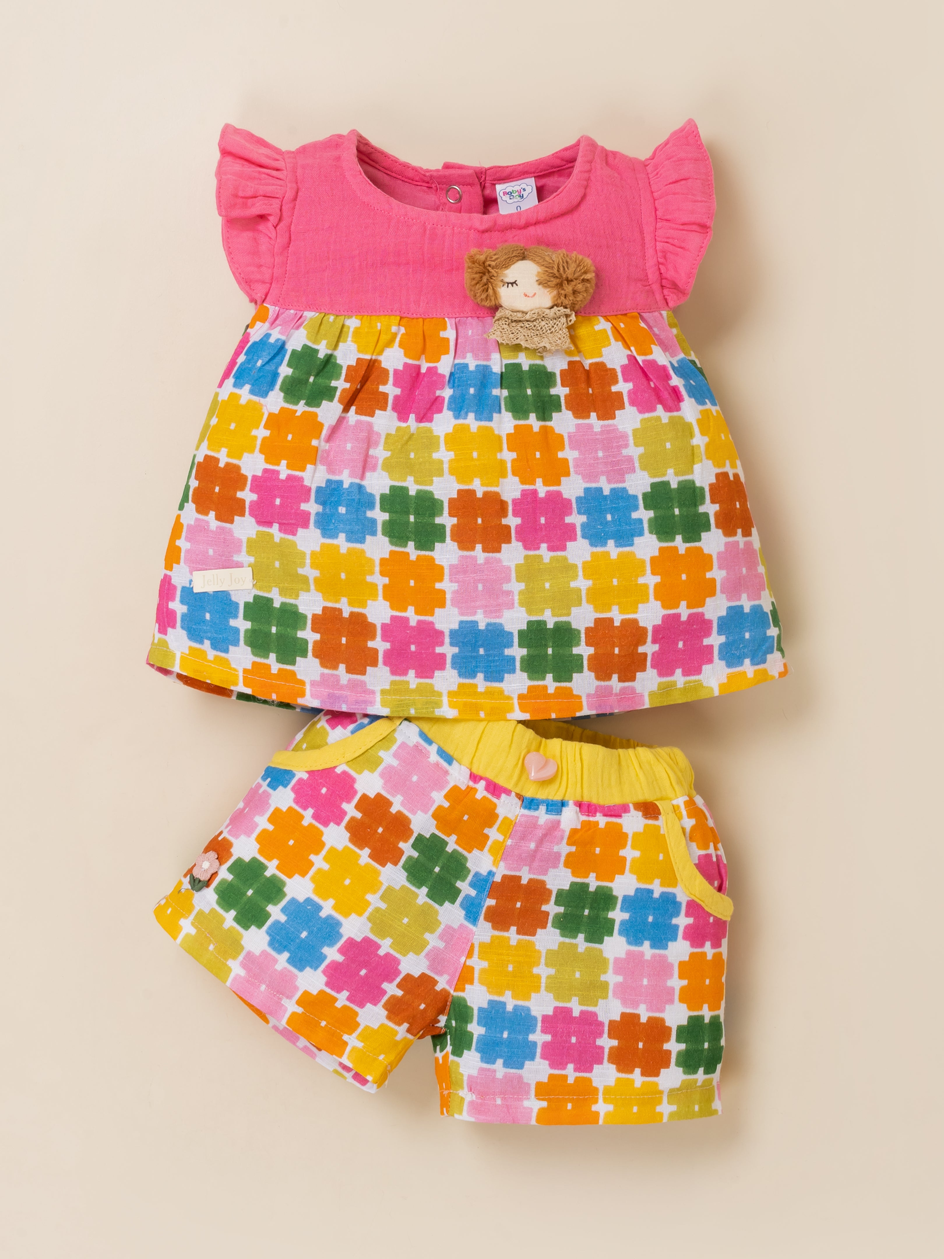 Baby Girls Top & Shorts Outfit Set