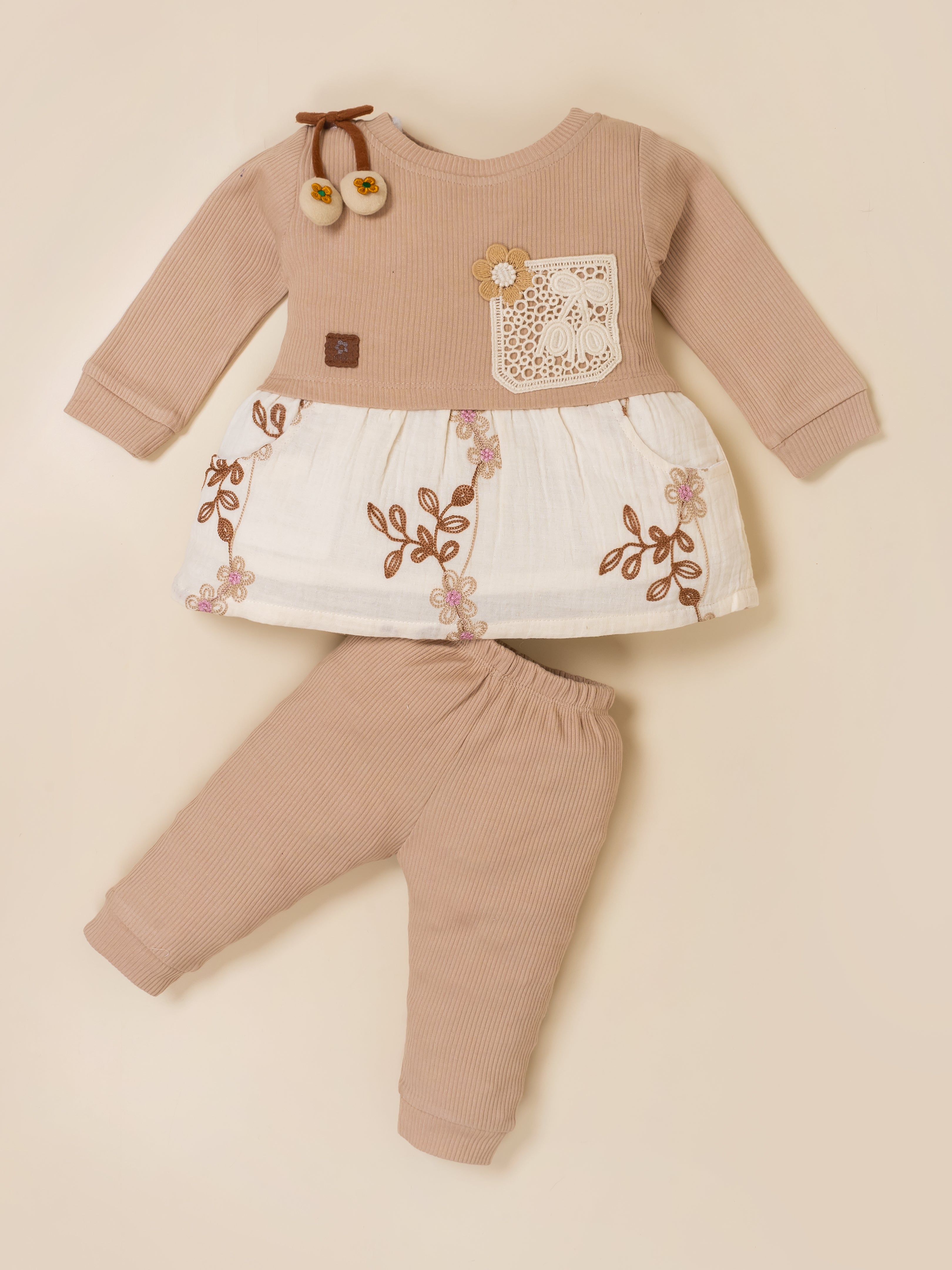 Baby Girls Floral Applique Tunic Top & Leggings Set
