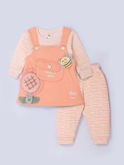 Flower Apllique Dungaree Set