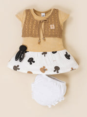 Baby Girls Crochet Style Frock with Panty Set