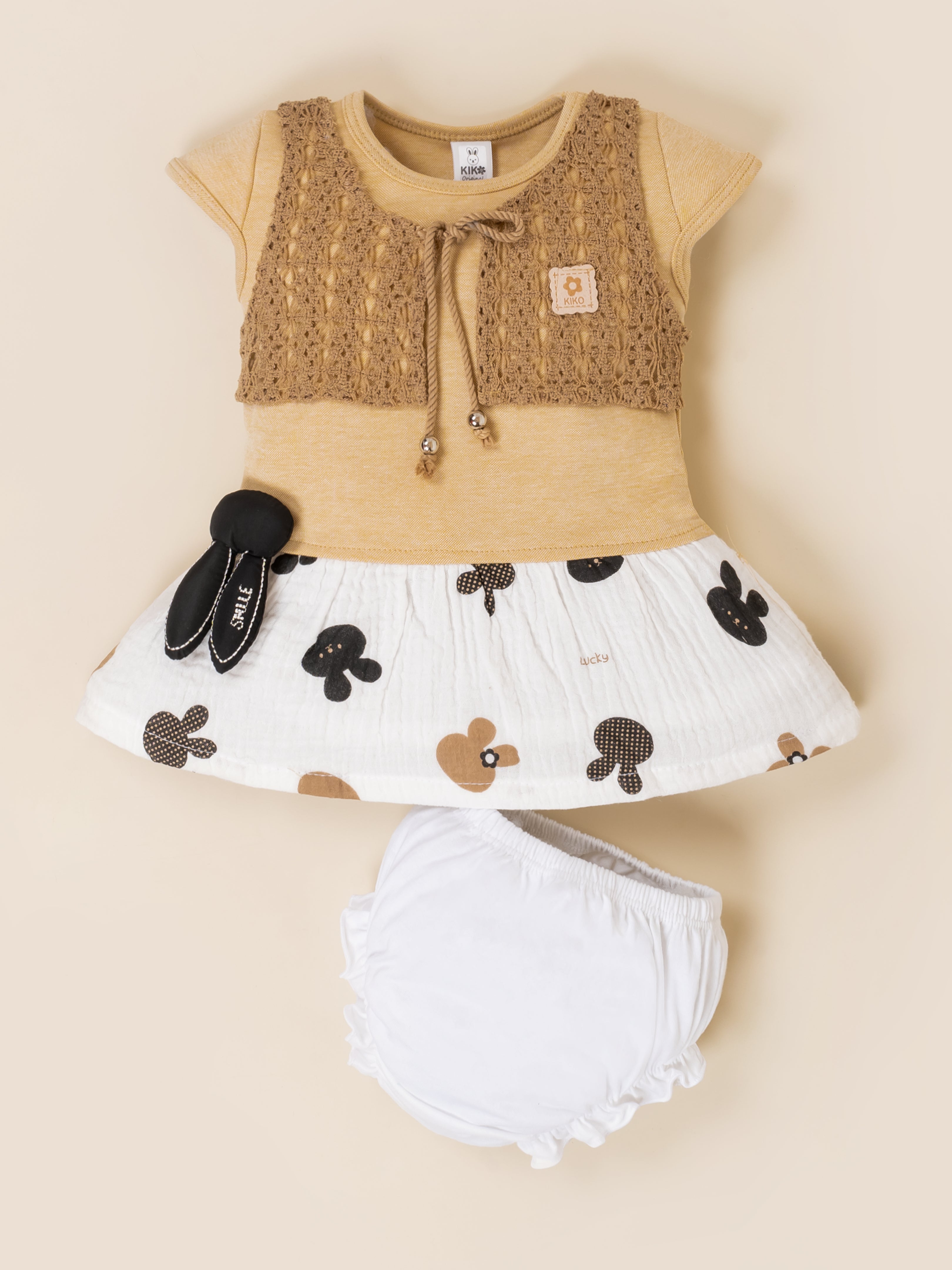 Baby Girls Crochet Style Frock with Panty Set