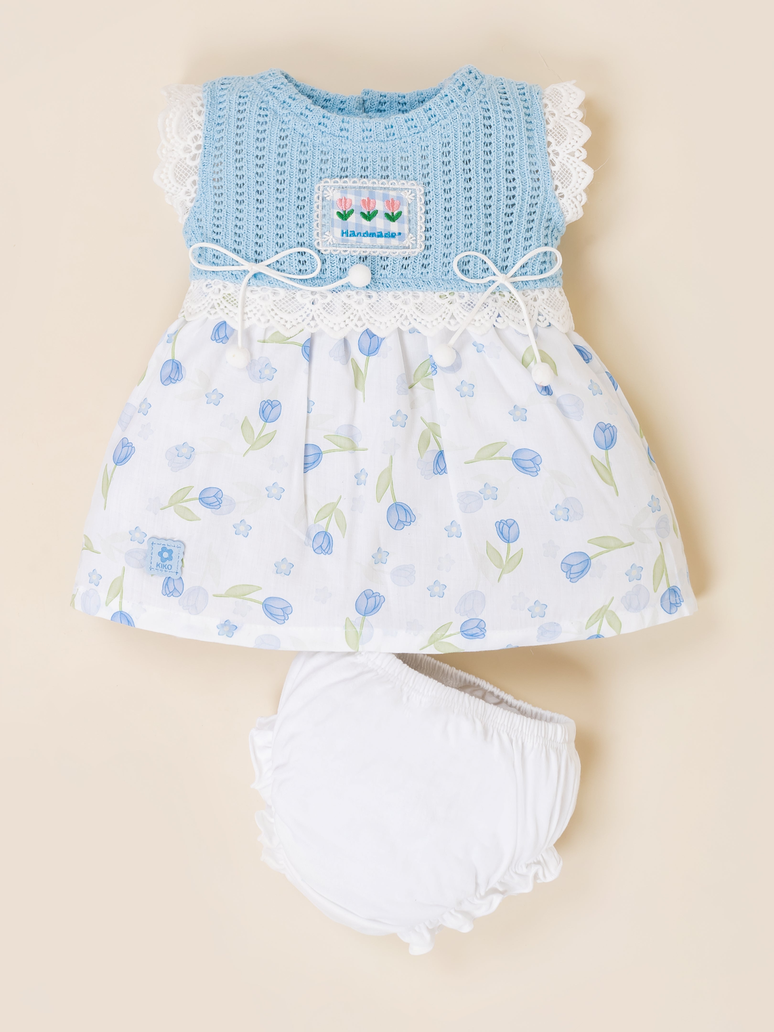 Baby Girls Sleeveless Floral Frock  with Panty Set