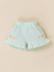 Toddler Girls Embroidered Ruffle Top and Shorts