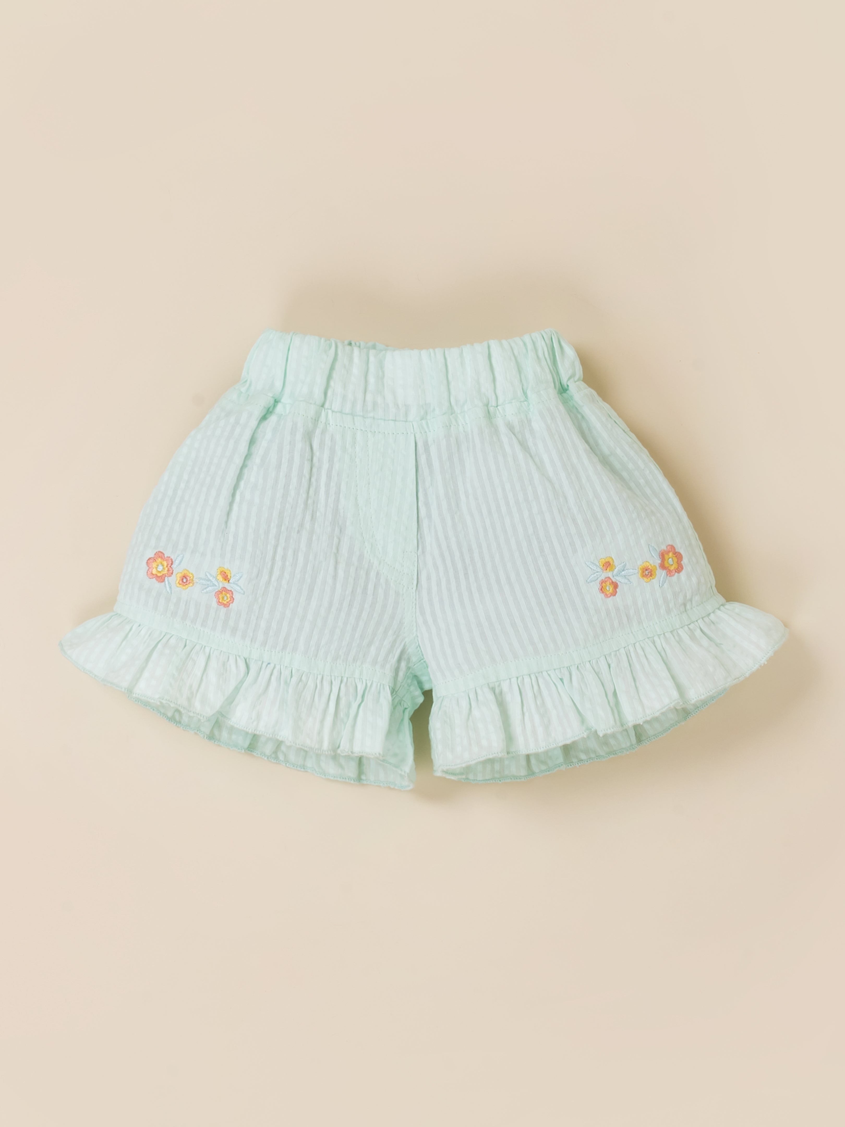 Toddler Girls Embroidered Ruffle Top and Shorts