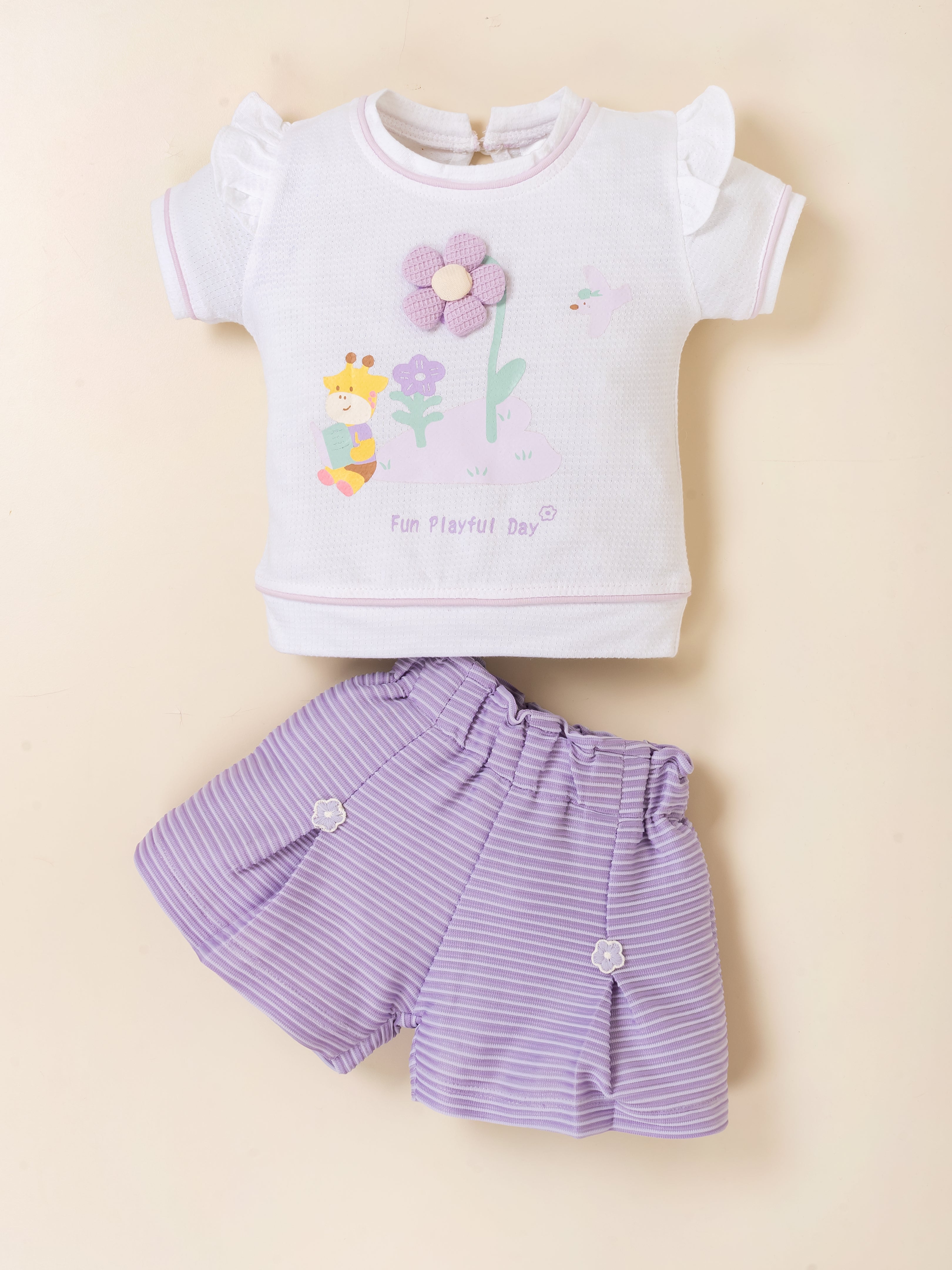 Baby Girls Cotton Top & Shorts Set