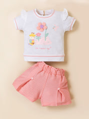 Baby Girls Cotton Top & Shorts Set