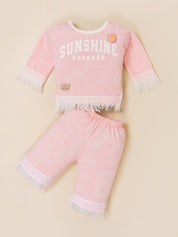 Baby Girls Graphic Printed Top and Matching Pants Set