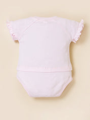 Infant Girl Cotton Top, Bodysuit and Pant Set