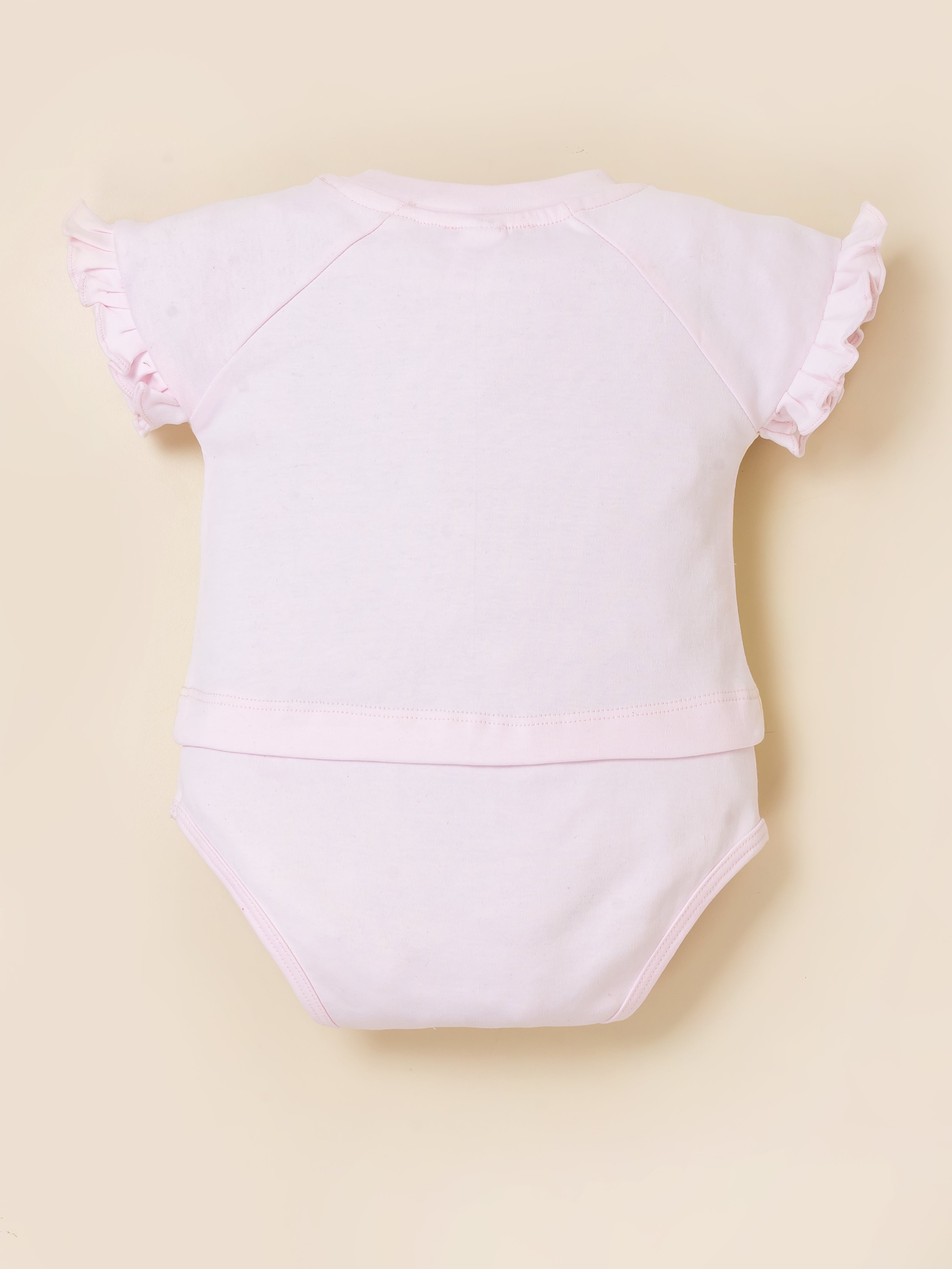 Infant Girl Cotton Top, Bodysuit and Pant Set