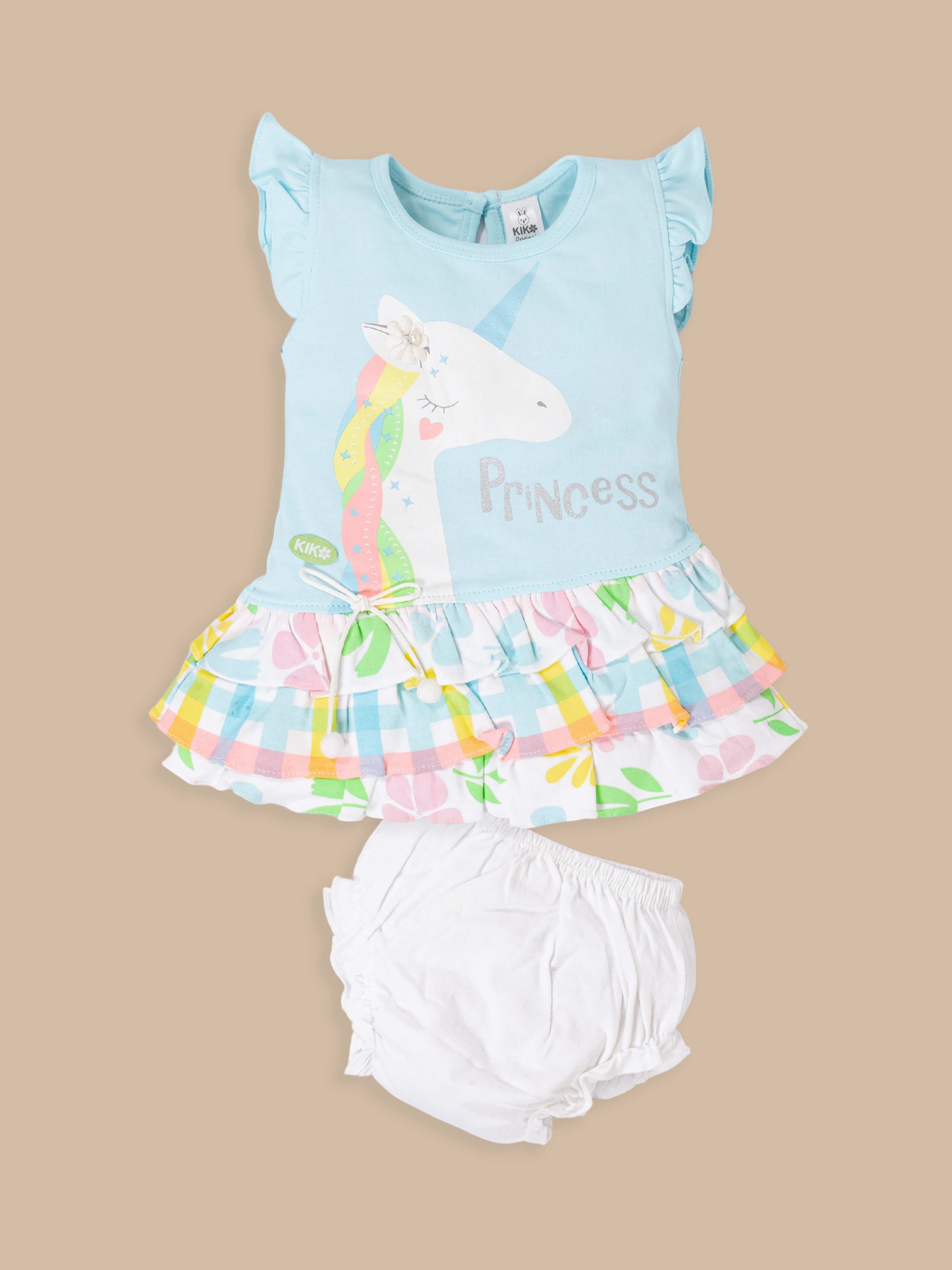 Toddler Girls Unicorn Princess Ruffle Dress – Flutter Sleeve Tiered Frock Outfit