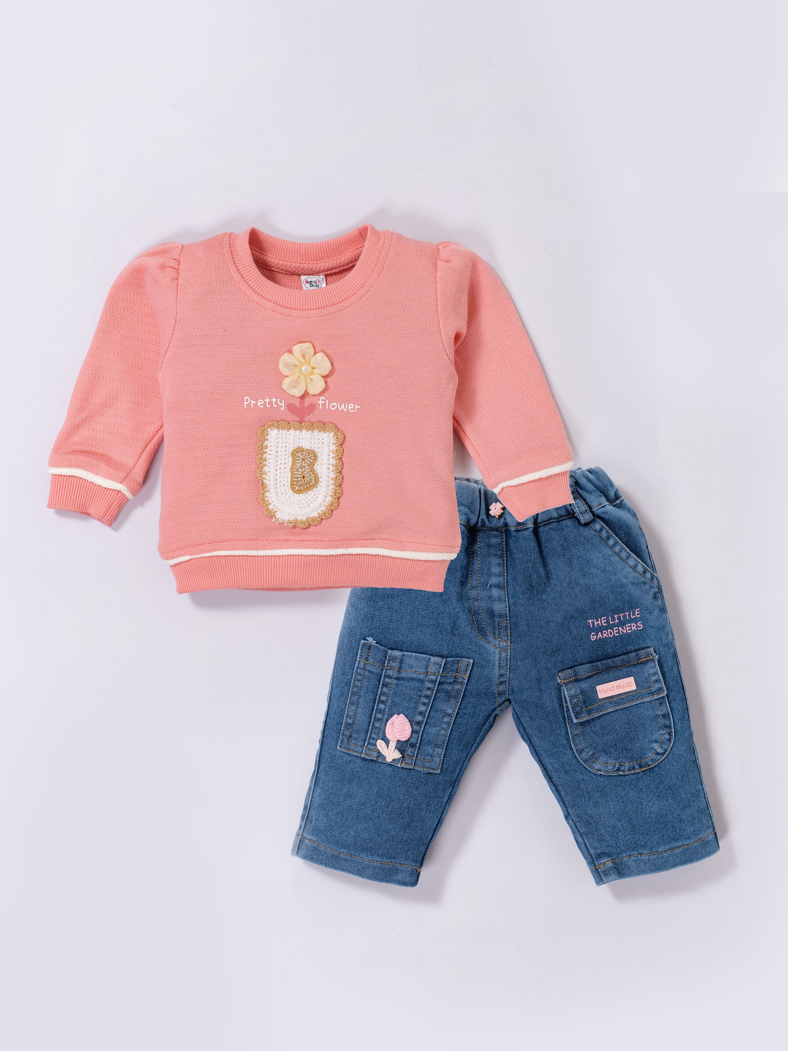 Baby Girls Full Sleeve Top & Denim Set