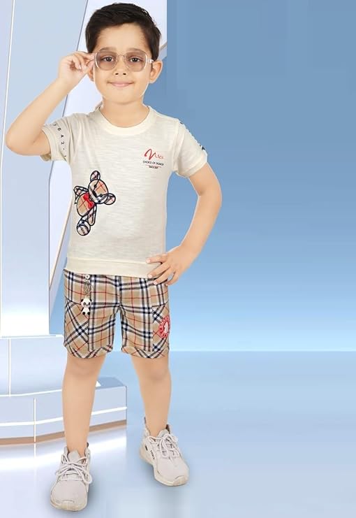 CHOO  CHOO Boys Cotton T-shirt and shorts