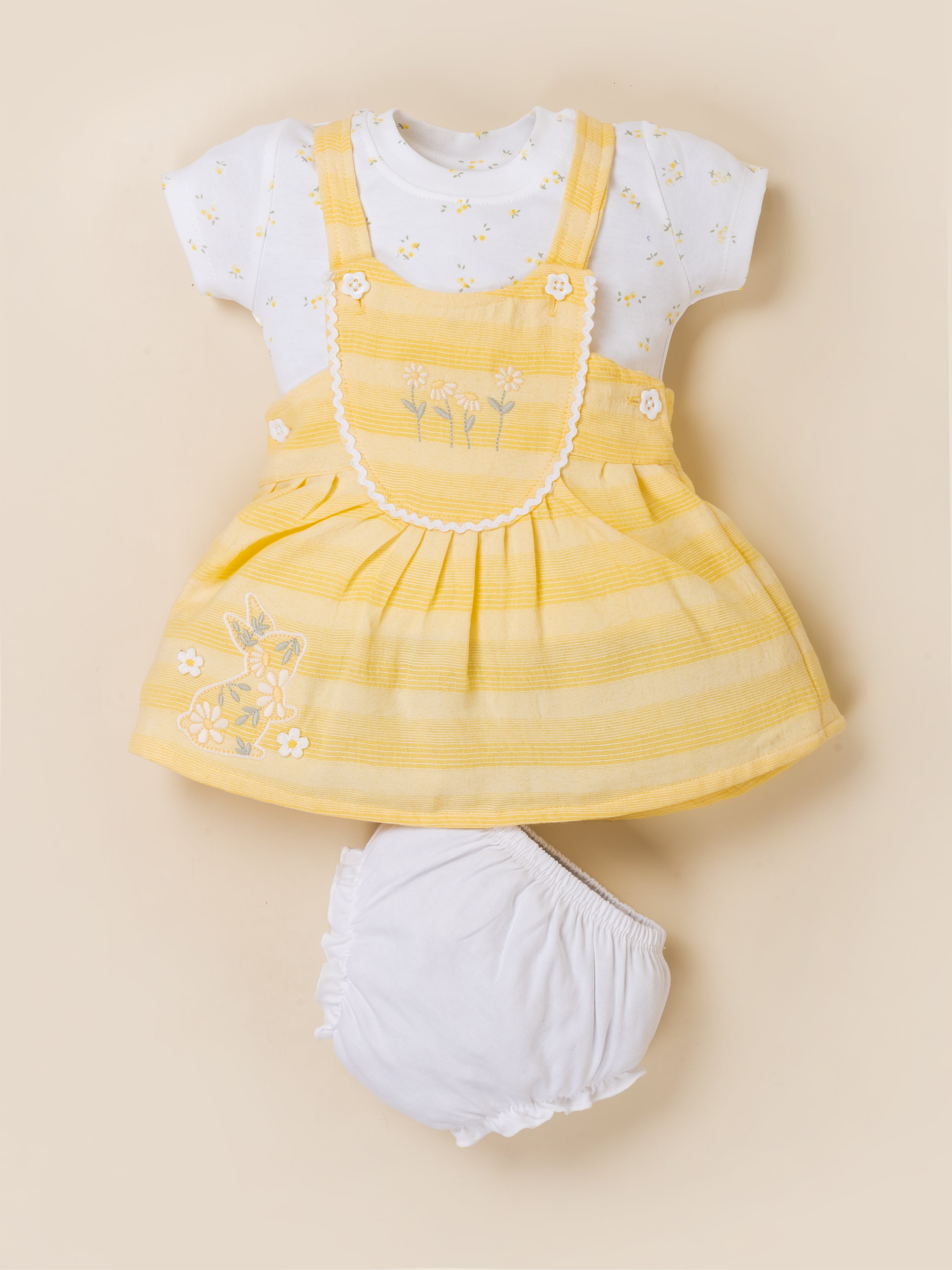 Baby Girls Dungaree Dress Set