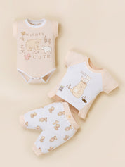 Baby Girl Clothing Set with Top, Shorts & Bodysuit