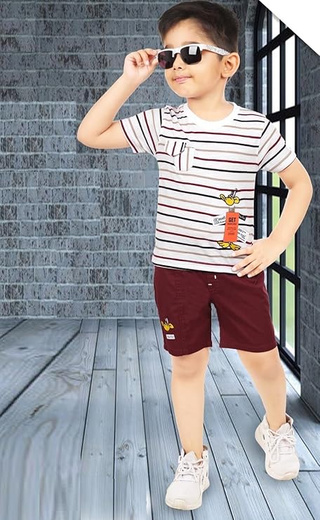CHOO CHOO Boys Cotton Printed T-shirt and shorts