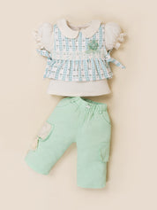 Girls Stylish Top & Capri Pant Set