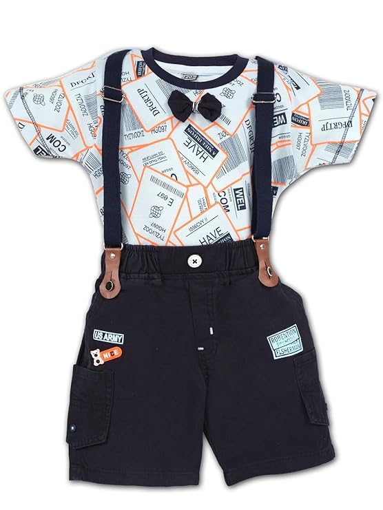 Junior Boss Kids Boys Cotton Round Neck Clothing Set