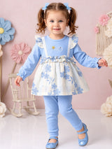 Baby Girls Floral Print Frock Top with Bottom Set