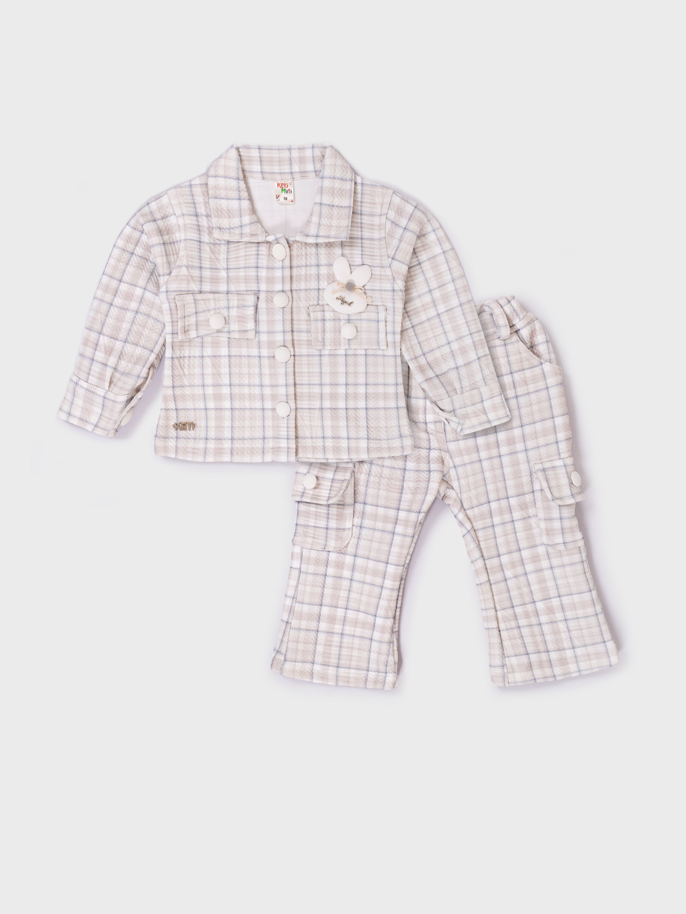 Checked Jacket & Cargo Pants Co-ord Set