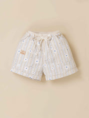 Baby Girls Cotton Top and Striped Shorts Set