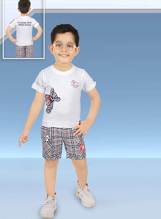 CHOO  CHOO Boys Cotton T-shirt and shorts