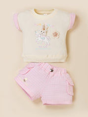 Baby Girl Cotton Top & Shorts Set
