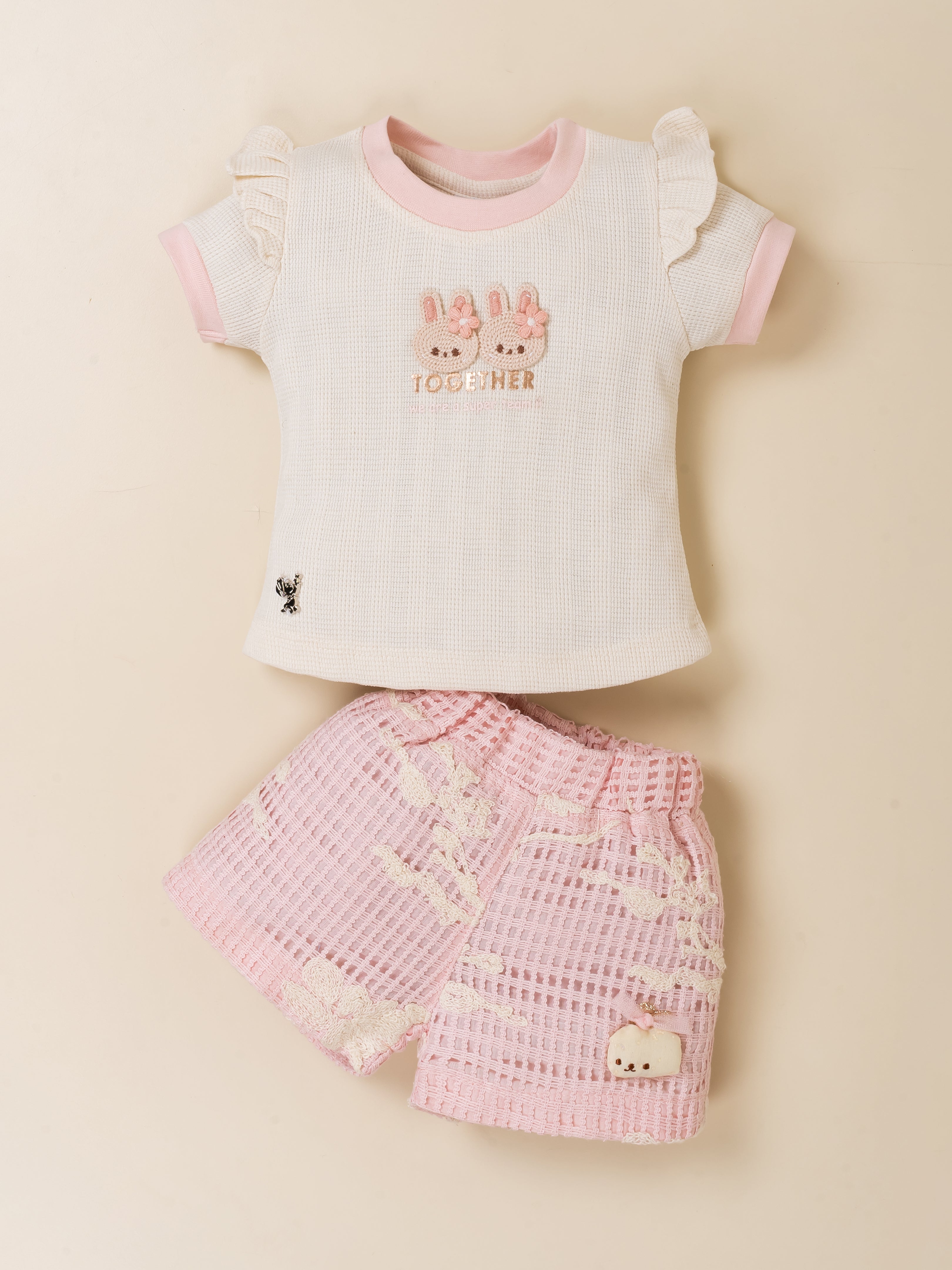 Girls casual Cotton Top & Shorts Set